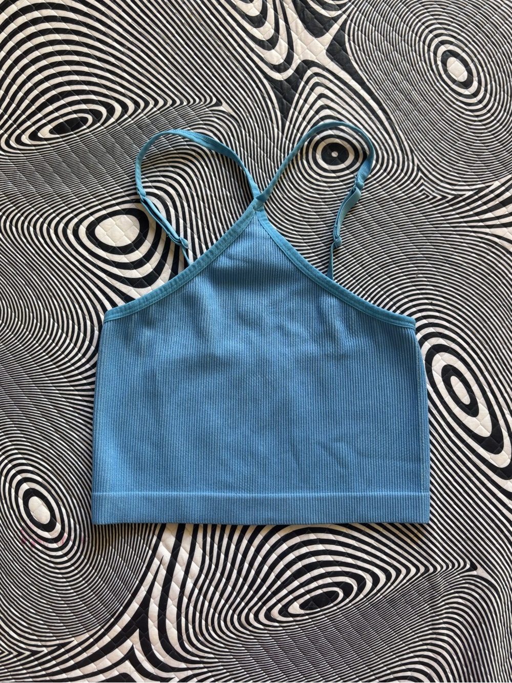 Colsie Light Blue Ribbed Cropped Bralette